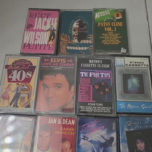 Huge Lot Of 15 Music Cassette Tapes Motown, 1940's-1980's Original Cases - Picture 3 of 4